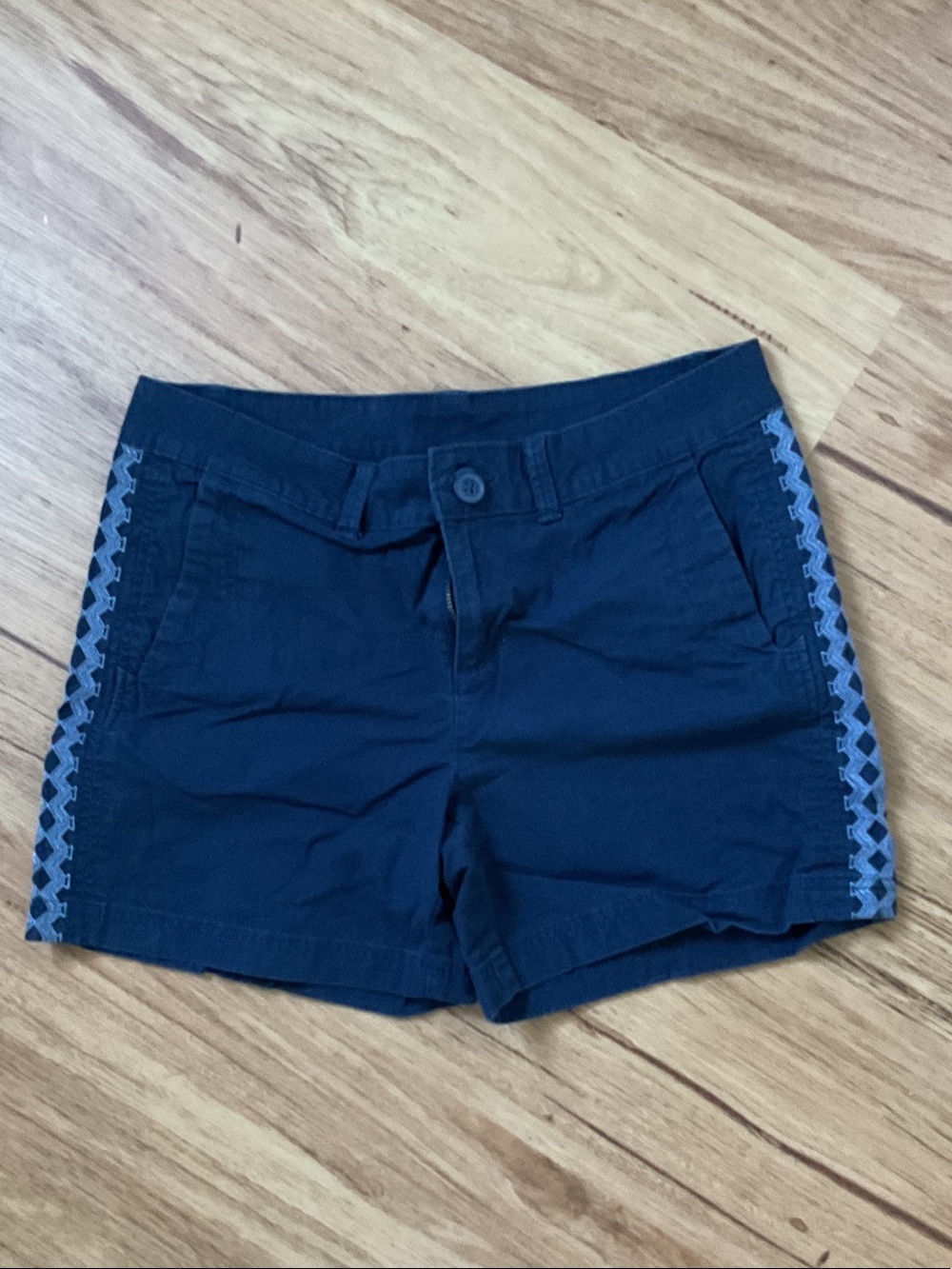 Eddie Bauer Navy Shorts with Light Blue Side Braid